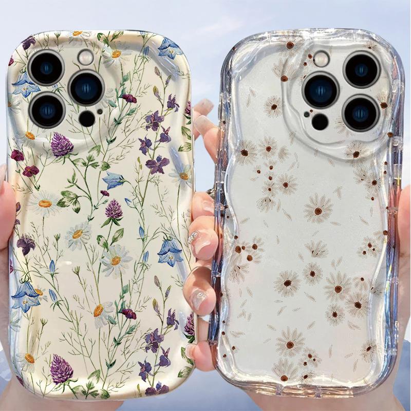 Роскошный силиконовый чехол с рисунком ромашки, листьев и цветов для Samsung Galaxy S25 FE S26 Ultra 5G S24 S22 S23 S21 S20 Plus Ultra FE