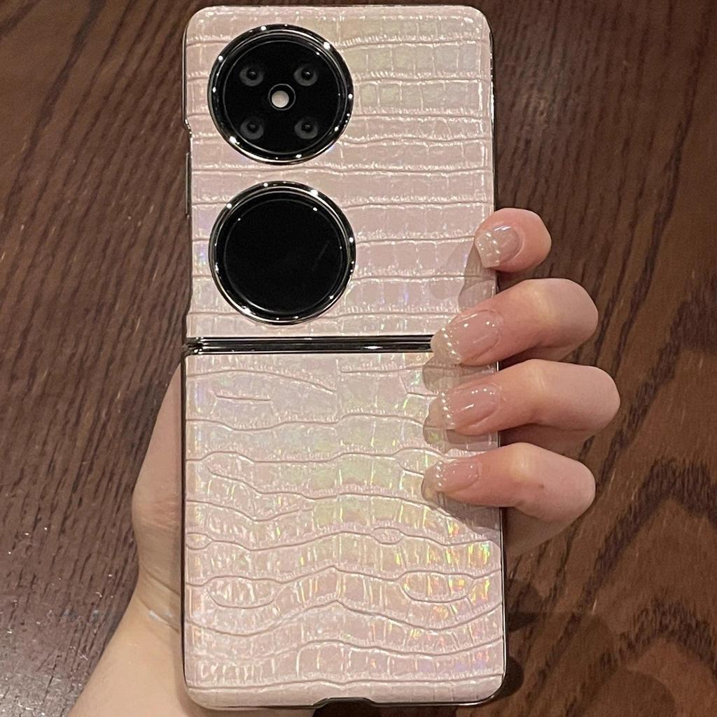 Чехол для складного телефона Huawei pocke2 с узором под крокодила бренда Tide, P50Pocket, с постепенным изменением цвета, ремешок из бамбукового порошка