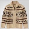 Autumn and Winter New Design Pattern Men's Fashionable Lapel Casual Cardigan Long Sleeved Jacquard Knitted High Weight Sweater Zipper Jacket