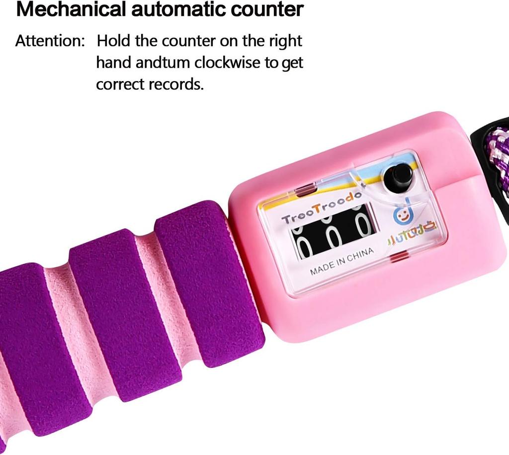 Детская скакалка со счетчиком, регулируемая, с удобными и нескользящими ручками для девочек и мальчиков
