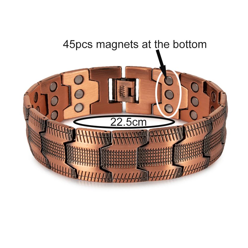 Ikuinen браслет из чистой меди магнитотерапия высокие магниты стрелка винтажная цепочка ювелирные изделия для мужчин