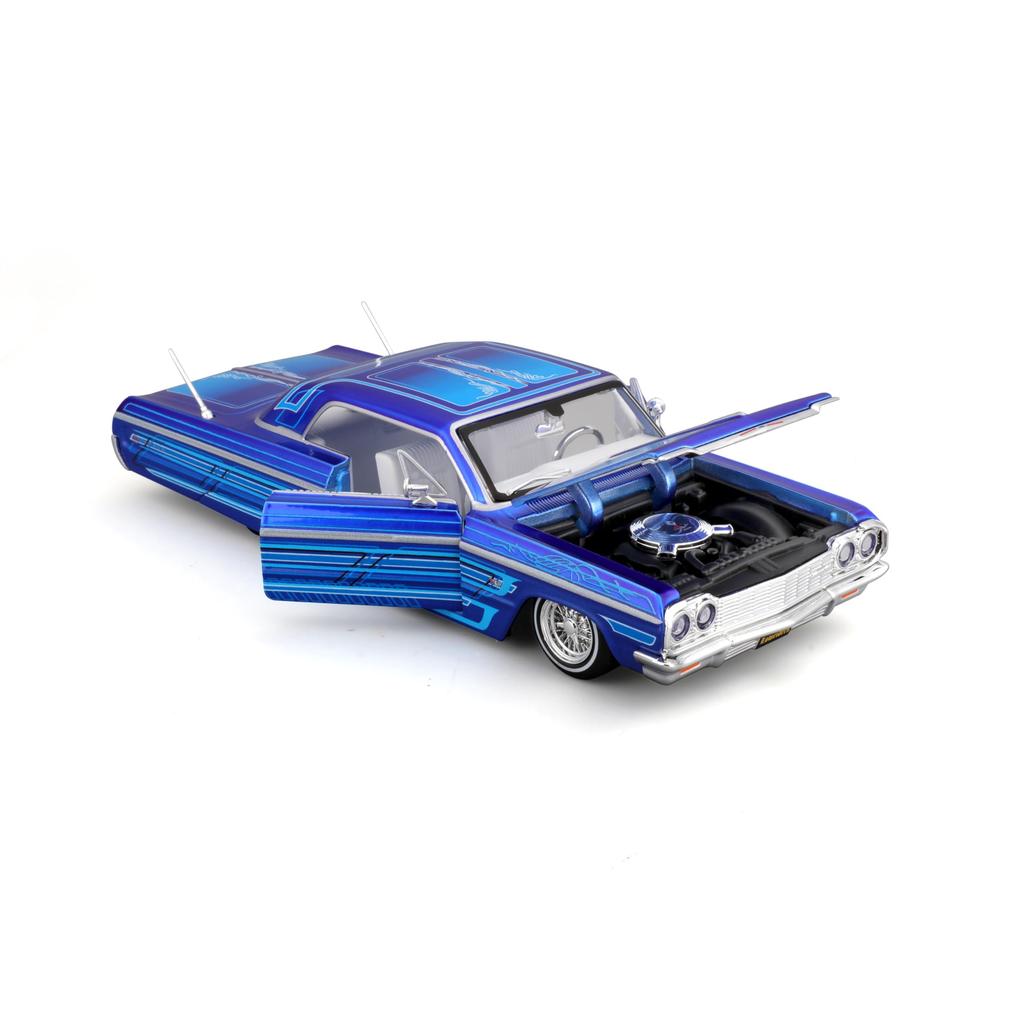 Maisto 1/26 Chevrolet Impala 1964 Синий Custom Lowriders Series / Металлическая модель автомобиля (Готовый продукт) 32547