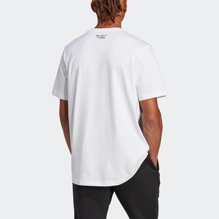 Adidas Манчестер Юнайтед Китайская история Спортивная повседневная культурная футболка с короткими рукавами Мужские топы Белые HT1995