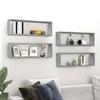 VidaXL Cube Wall Shelves 4 Pcs Sonoma Grey 80x15x26.5 Cm 815919