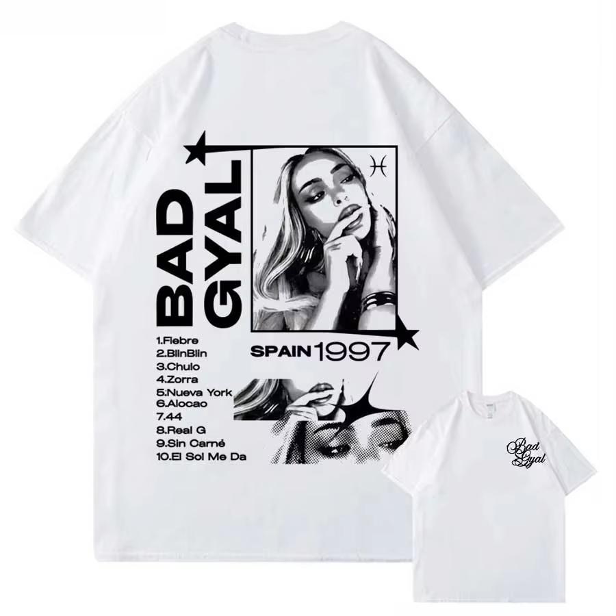 Summer Singer Bad Gyal Album Tour Graphic Cotton Printed Tshirt for Unisex Women Streetwear Tops Breathable Casual