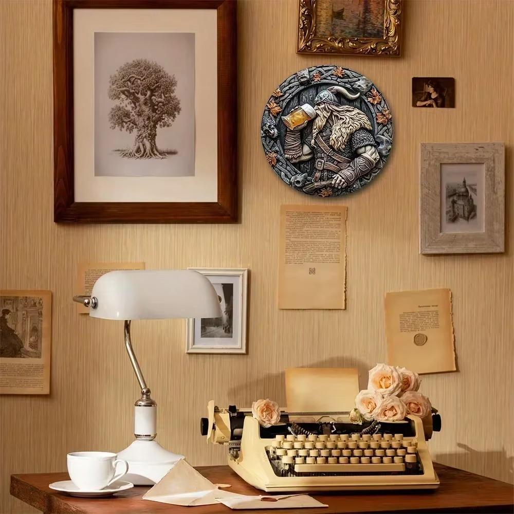 Алюминиевая табличка «Викинг-воин», прочный 2D-эффект, металлическая настенная живопись для дома, сада, спальни, гаража, декора, идеальный подарок для поклонников викингов