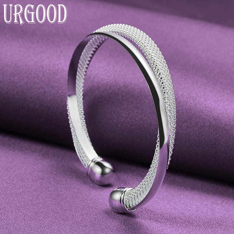 Ювелирные изделия из открытого браслета из стерлингового серебра 925 пробы с большой сеткой