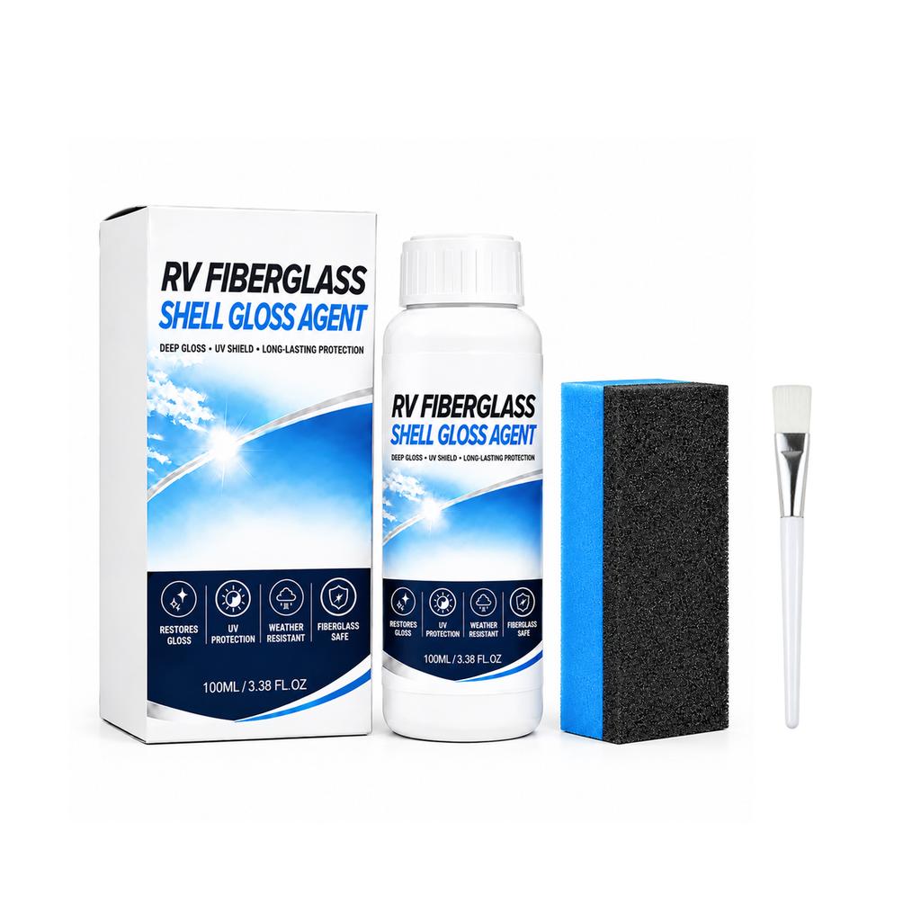 RV fiberglass exterior coating: enhances shine, provides protective film, offers UV resistance, and prevents dust and dirt. Suitable for RVs