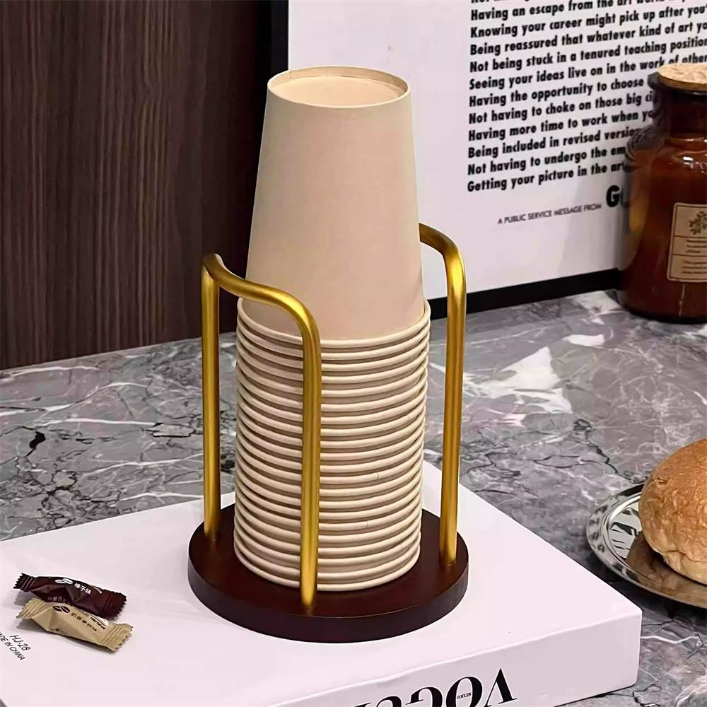 Одноразовый держатель для хранения стаканов, полка для воды, чайных чашек, деревянный диспенсер с длинной палкой, подставка для кружек, органайзер, принадлежности