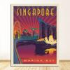 Ретро путешествия классические картины на холсте крафт-постеры настенные наклейки домашний декор семейный подарок Юго-Восточная Азия карта Сингапура винтажная