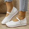 Fashion Women's Summer Breathable Casual Shoes Non Slip Comfortable Soft Sole Walking Shoes Woman Lightweight Buckle Strap Flats Sandals