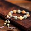 Lotus Charm Tibetan Buddha Bracelet Natural Resin Wooden Beads Bracelet  Yoga Practice