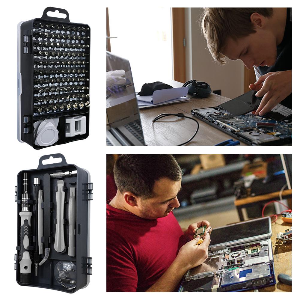 Набор отверток 115 в 1, многофункциональный комбинированный ручной инструмент для обслуживания автомеханики, снятия часов и мобильного телефона