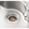 R&M Punching Taro L (17791), Shallow Kitchen Garbage Drain, Polished Stainless Steel, Silver