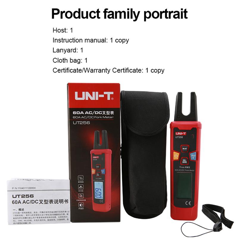 UNI-T UT256 60A AC DC измеритель тока вилочный True RMS амперометрические клещи цифровой амперметр NCV тест электроприборы инструменты