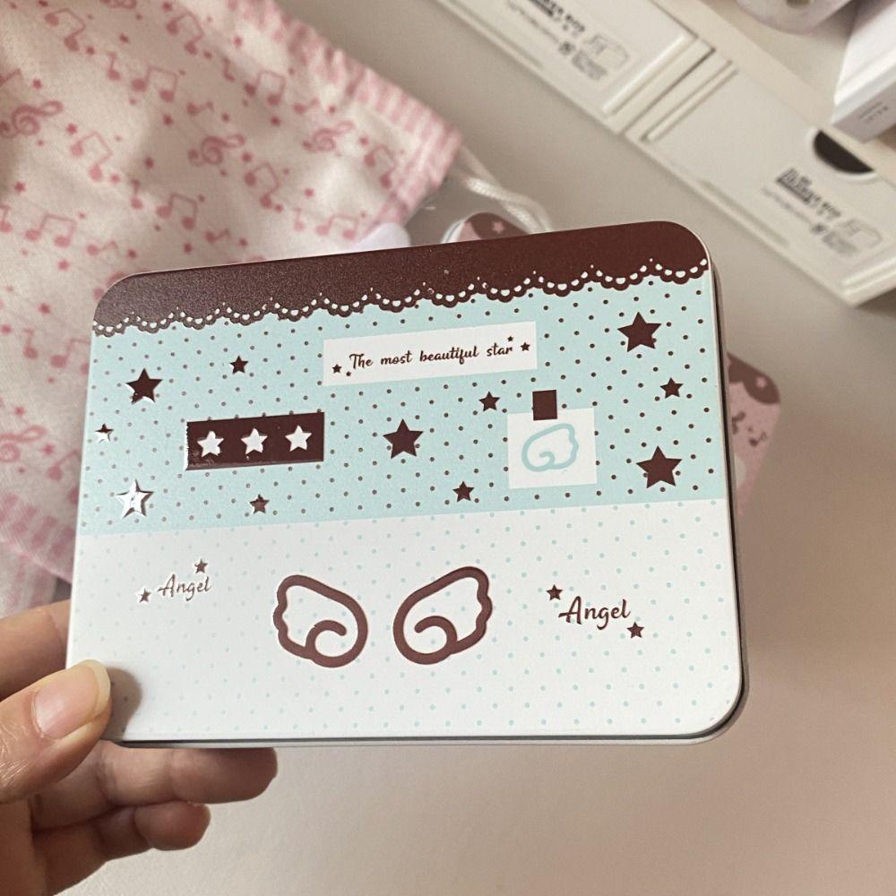 Новая металлическая коробка для хранения нот Прямоугольная Большая вместимость Жестяная коробка Мультяшный K-pop Чехол для хранения фотокарточек