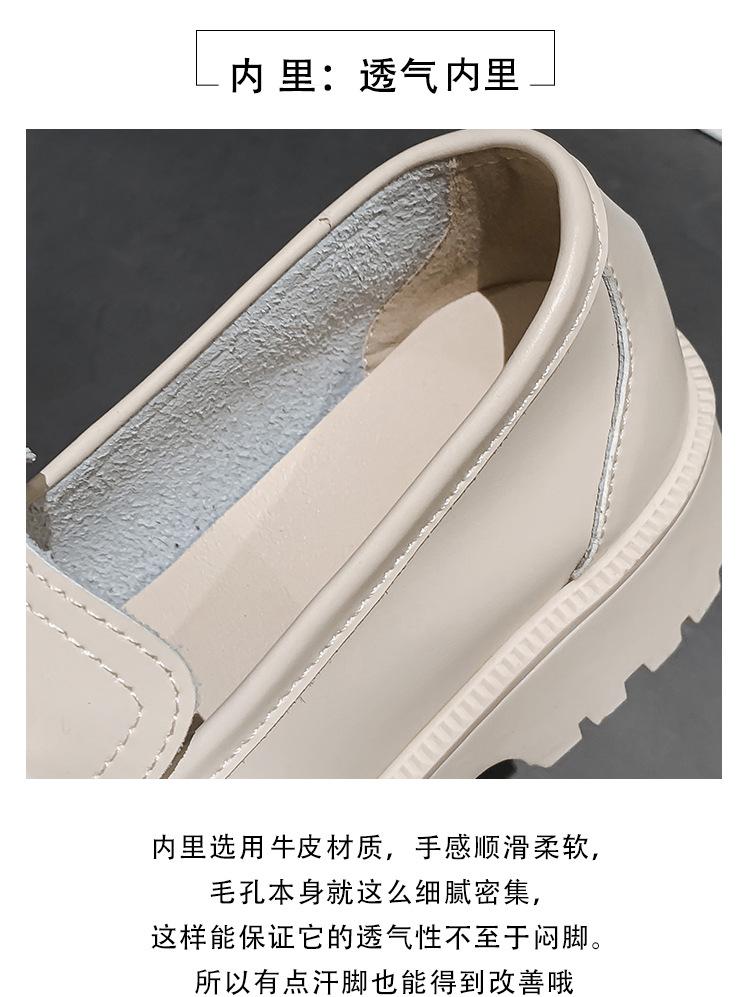 Женские туфли из коровьей кожи British Luffy Shoes Женские туфли на толстой подошве с плоской подошвой, одинарные женские туфли из вулканизированной кожи, большой размер 35-43