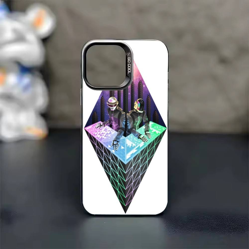 Крутой чехол для телефона Daft Punk для iPhone 17 16 15 14 13 12 11 Pro Max Plus Серебристый конфетный Матовый чехол