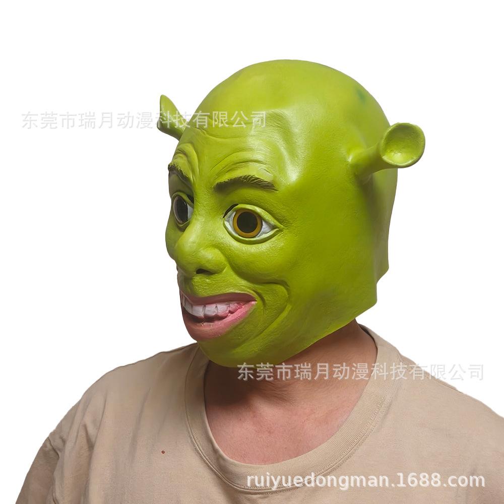 Shrek Mask cos Green Monster Mask Halloween Latex Mask Carnival Party Cosplay Headgear