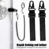 Fishing Rod Lanyard Adjustable Heavy Duty Retractable Coiled Lanyard Fishing Pole Tether Safety Rope Strap Tie Belt Kayak Paddle