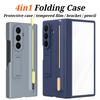 Магнитный чехол-книжка для телефона Samsung Galaxy Z Fold 7 3 4 5 6 с защитой экрана из стекла, выдвижным слотом для хранения ручки, держателем, крышкой для Galaxy Z Trifold