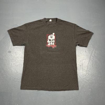 Винтажная футболка Y2K RED HAND Apparel Skate Серая Размер L Двусторонняя VTG Гранж Скейтбордист