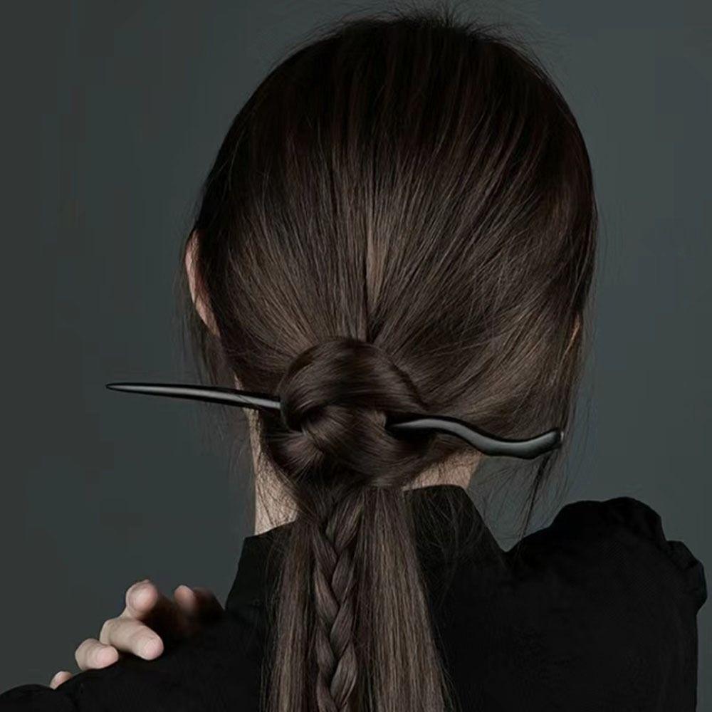For Women Headdress Disk Hair Wooden Hair Stick Hair Accessories Chinese Style Hair Fork Hairpin