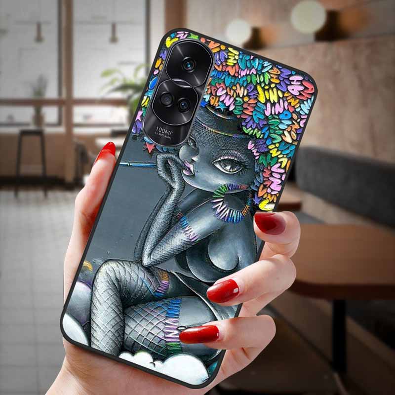 Чехол для Honor 90 Lite 5G 3D Цветочный Рельефный Тиснение Силиконовый Задний Чехол Для Honor 90 Чехол Honor90 Pro 90Pro 90Lite Мягкий Защитный