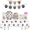 Pet Party Supplies Birthday Decoration Cat Children'S Theme Cutlery Paper Plates Tissue Tablecloth Arrangement