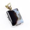 Natural Montana Agate Gemstone 925 Sterling Silver Two Tone Pendant 1.5'' Q5e70