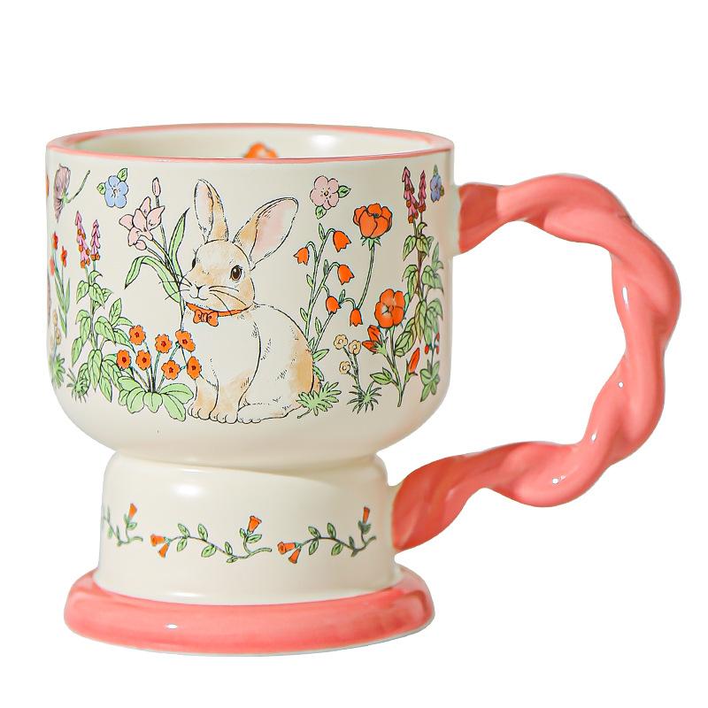 Креативная керамическая кружка с цветочным рисунком для женщин, изысканный и красивый подарок на день рождения для лучшей подруги, кофейная чашка, чашка для питья воды