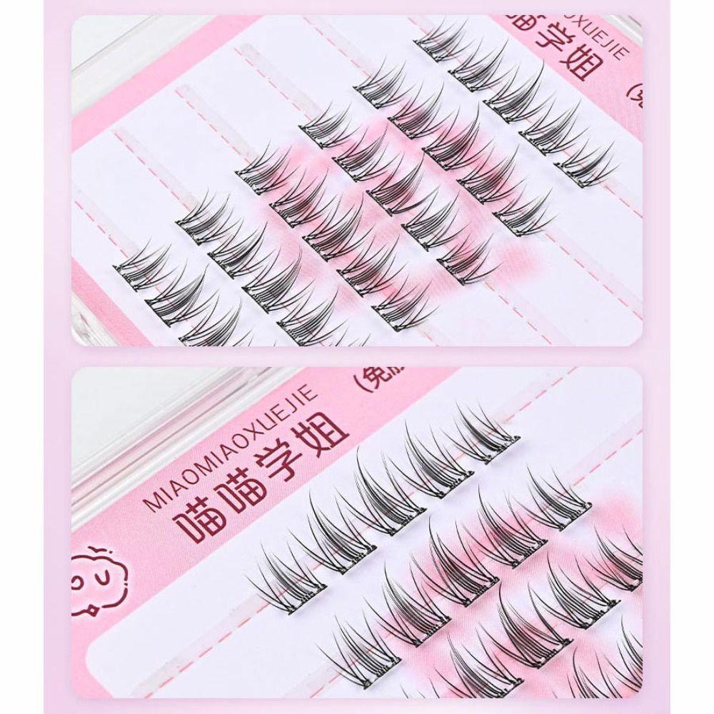 Anime Cosplay 3D False Eyelashes With Jelly Glue Strips Segmented False Eyelashes Men