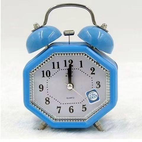 Special for students Metal bell alarm clock creative learning silent night light classic loud bedside cute clock