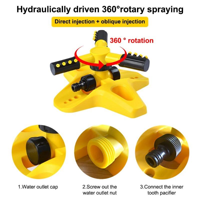 Модернизированный автоматический спринклер для газона, вращающаяся на 360 градусов система орошения газона, 2 режима, спринклер для воды, 4 насадки, садовые принадлежности для двора