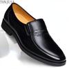 Leather Men Formal Shoes Luxury Men's Loafers Dress Moccasins Breathable Slip On Black Driving Shoes Plus Size