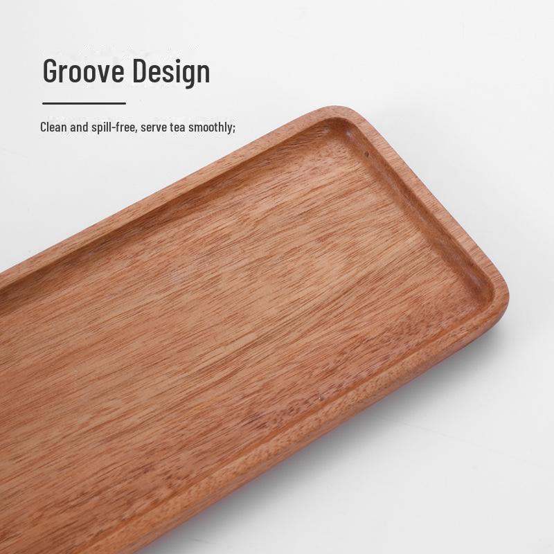 Acacia Wood Food Tray with Resin Marble Coaster - Perfect for Serving Tea, Bread, Fruit and Dinner