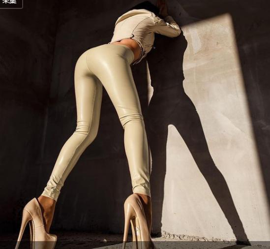 Женские модные леггинсы из искусственной кожи, эластичные леггинсы с высокой талией, брюки плюс