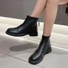 Модные классические ботинки челси женские черные ботильоны осень-зима короткие ботинки на платформе слипоны женские