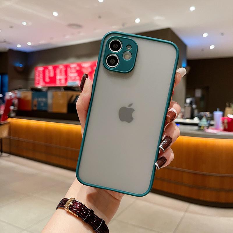 Подходит для чехла для мобильного телефона Apple 15 Чехол для мобильного телефона IPhone 13 с контрастным цветом Apple 11 Матовый 14Pro Индивидуальный чехол с ощущением кожи