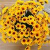 Realistic Appearance Artificial Sunflower Fake Silk Flower For Home Decoration**