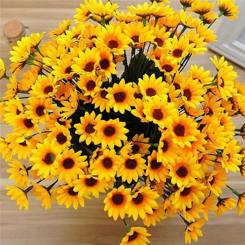 Realistic Appearance Artificial Sunflower Fake Silk Flower For Home Decoration**