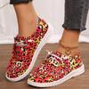 Модные женские плоские кроссовки 2024 весна осень новые уличные парусиновые туфли удобная обувь для ходьбы модные повседневные кроссовки с леопардовым принтом