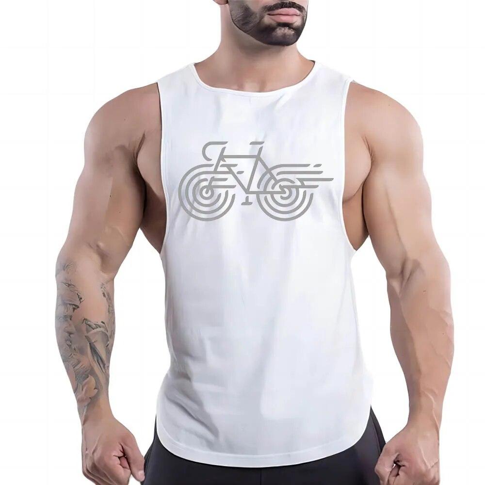 Four Seasons Men's Fitness Vest Comfortable Casual 2D Printed Multi-color Outdoor Sports Breathable Quick Drying Men's Vest