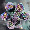 7 шт. красочные зубчатые колеса, металлические кубики, набор твердых металлических многогранных кубиков, подходящий для ролевой игры, настольной игры, карточной игры