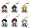 Attack on Titan Anime Tableware Style Acrylic Keychain, Levi Mikasa Eren Bag Decor