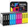 Ink Cartridges - SPIELSTABIL - 503XL - Compatible Epson - 12 Pieces - Vivid Colors and Sharp Blacks