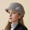 Autumn and Winter Women's Wool Elegant Flower Thermal Basin Hat Casual Equestrian Hat Retro Top Hat