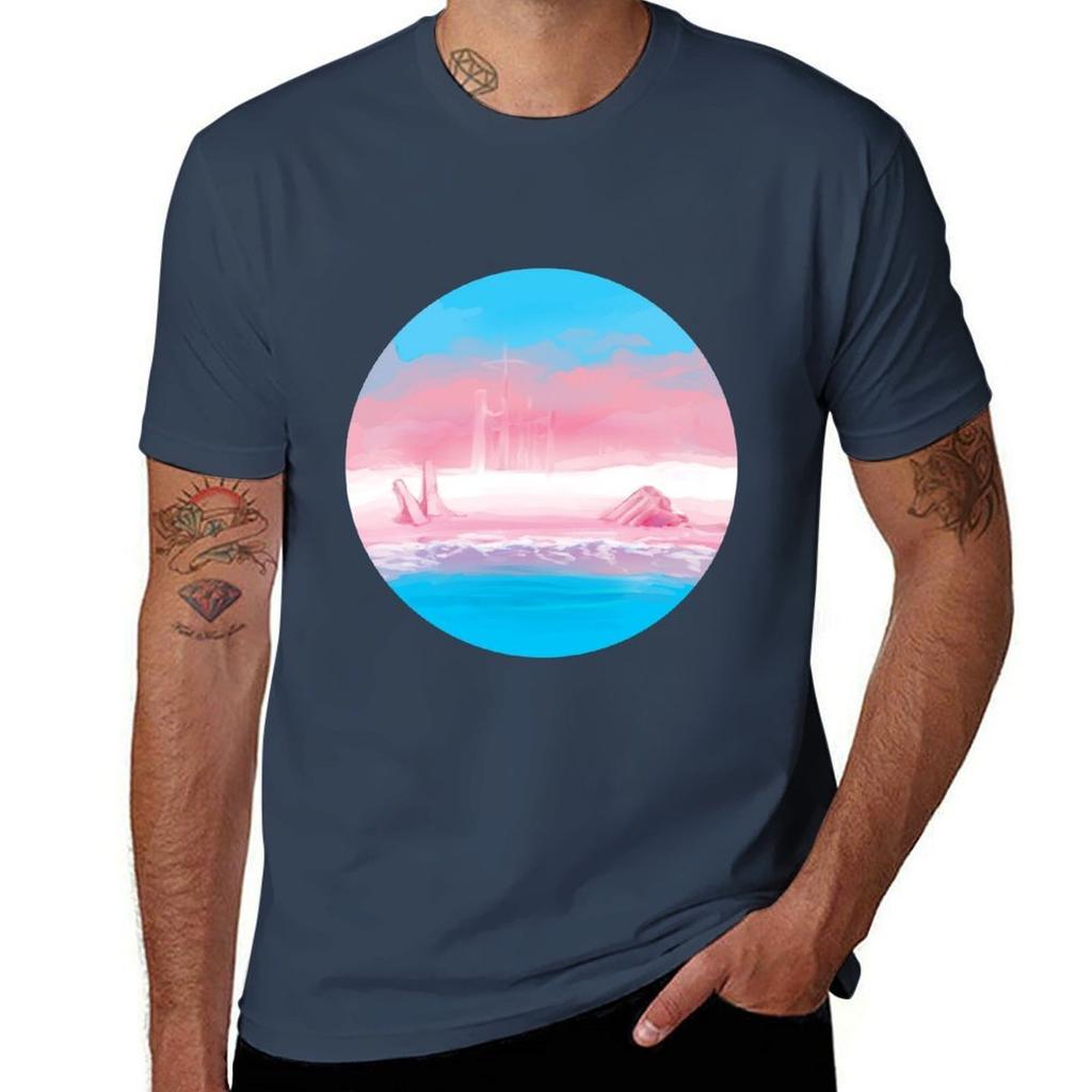 Trans Pride Landscape Tshirt Christmas Casual Short Sleeve Top Tshirt