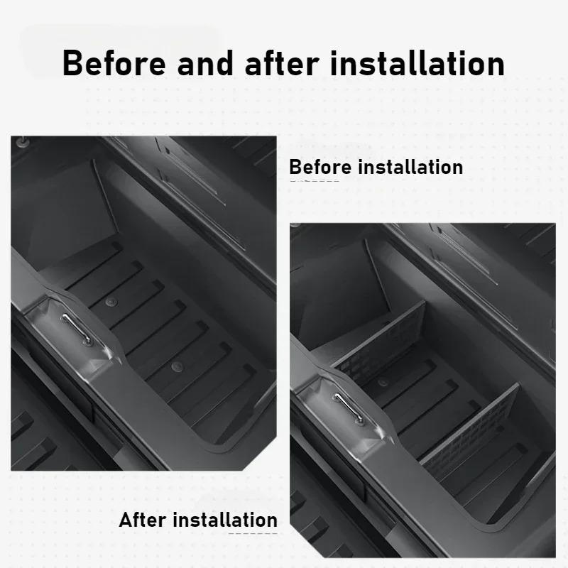 Car Rear Hopper Lower Storage Partition for Tesla Cybertruck 2024-2026+ Lower Rear Bucket Partition Interior Car Accessories