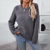 Autumn and Winter Sweaters for Women Solid Color Pullover Rhombus Knitted Sweaters for Women